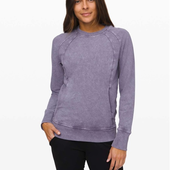 lululemon athletica Tops - Lululemon scuba crew wash purple quartz size 6